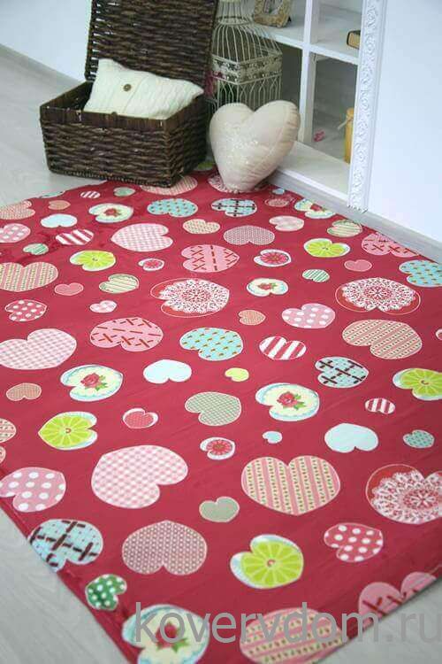 Детский развивающий 3D ковер СЕРДЕЧКИ 86107